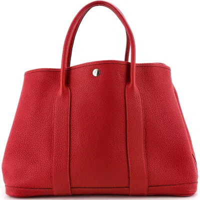 Pre-owned Hermes  Hermes Garden Party Tote Leather 36 In Red