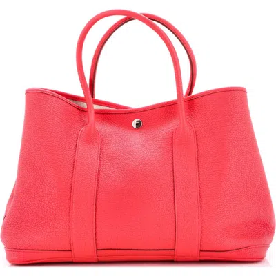 Pre-owned Hermes  Hermes Garden Party Tote Leather 36 In Red
