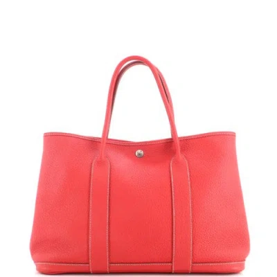 Pre-owned Pre-owned Hermes  Hermes Garden Party Tote Leather 36 In Red