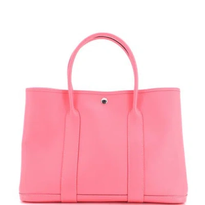 Pre-owned Hermes  Hermes Garden Party Tote Leather 36 In Rose Azalee