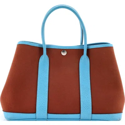 Pre-owned Hermes  Hermes Garden Party Tote Toile And Leather 30