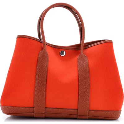 Pre-owned Hermes  Hermes Garden Party Tote Toile And Leather 30