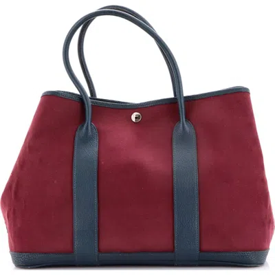 Pre-owned Hermes  Hermes Garden Party Tote Toile And Leather 36 In Red