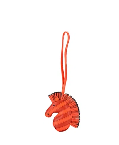 Pre-owned Pre-owned Hermes  Hermes Geegee Savannah Bag Charm Leather In Orange