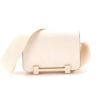 Pre-owned Hermes  Hermes Geta Bag Chevre Mysore In Neutral