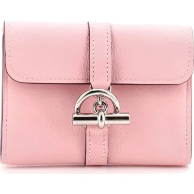 Pre-owned Pre-owned Hermes  Hermes Glenan Wallet Swift Compact In Pink