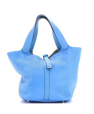 Pre-owned Pre-owned Hermes  Hermes Gm Bicolor Picotin Lock Bag Clemence With Swift In Blue