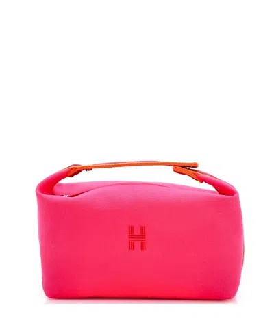 Pre-owned Pre-owned Hermes  Hermes Gm Bride-a-brac Travel Case Toile In Pink