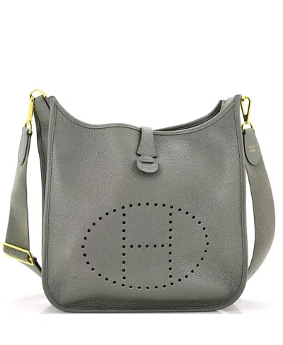 Pre-owned Pre-owned Hermes  Hermes Gm Evelyne Bag Gen Ii Clemence In Gray