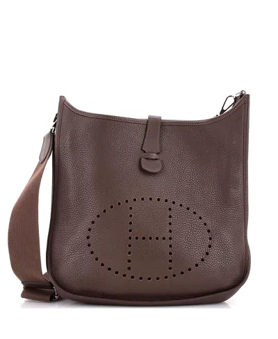 Pre-owned Pre-owned Hermes  Hermes Gm Evelyne Bag Gen Iii Clemence In Brown