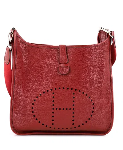 Pre-owned Pre-owned Hermes  Hermes Gm Evelyne Bag Gen Iii Clemence In Burgundy