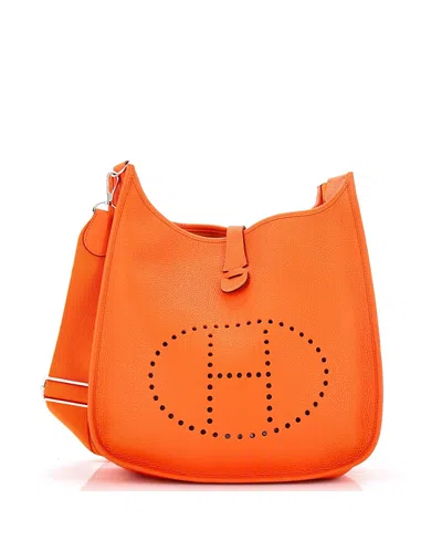 Pre-owned Pre-owned Hermes  Hermes Gm Evelyne Bag Gen Iii Clemence In Orange