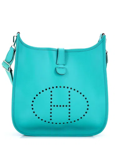 Pre-owned Pre-owned Hermes  Hermes Gm Evelyne Bag Gen Iii Epsom In Blue