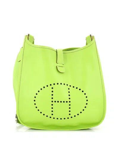 Pre-owned Pre-owned Hermes  Hermes Gm Evelyne Bag Gen Iii Epsom In Green