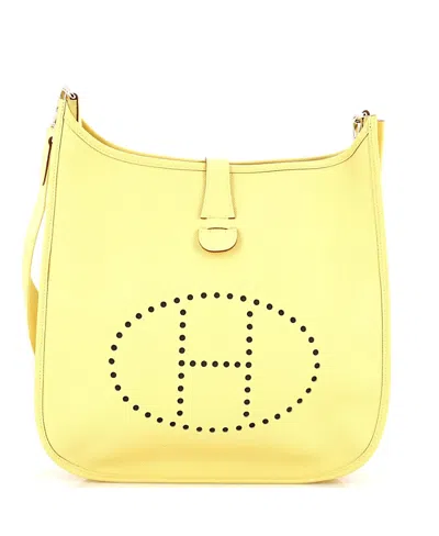 Pre-owned Pre-owned Hermes  Hermes Gm Evelyne Bag Gen Iii Epsom In Yellow