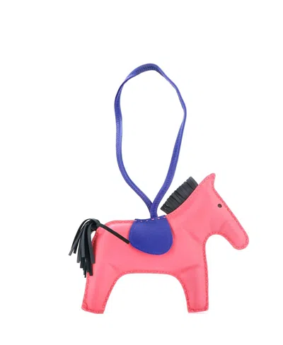 Pre-owned Pre-owned Hermes  Hermes Gm Grigri Rodeo Bag Charm Leather In Pink/ Blue/ Green/ Pink