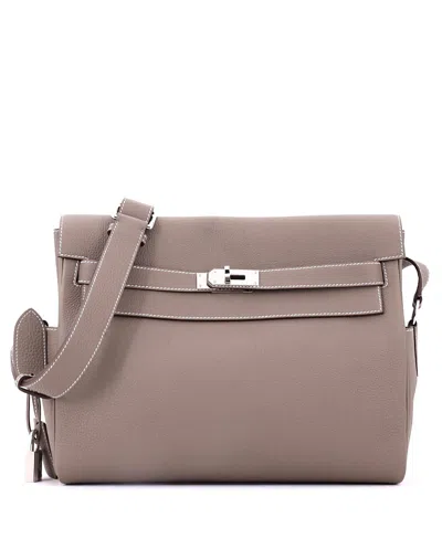 Pre-owned Pre-owned Hermes  Hermes Gm Kelly Messenger Bag Togo In Gray