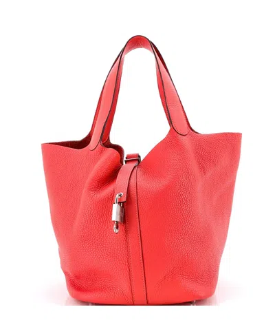 Pre-owned Pre-owned Hermes  Hermes Gm Picotin Lock Bag Clemence In Pink
