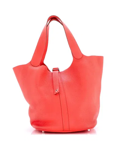 Pre-owned Pre-owned Hermes  Hermes Gm Picotin Lock Bag Clemence In Pink