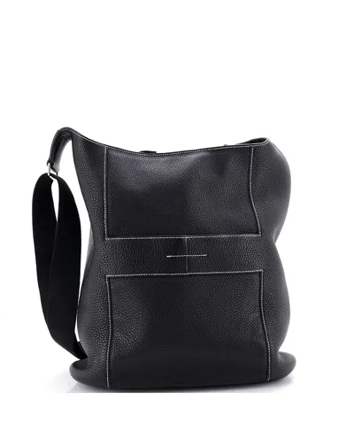 Pre-owned Pre-owned Hermes  Hermes Gm Sac Good News Bag Leather In Black