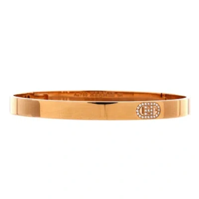 Pre-owned Hermes  Hermes H D'ancre Bracelet 18k Rose Gold With Diamonds Small
