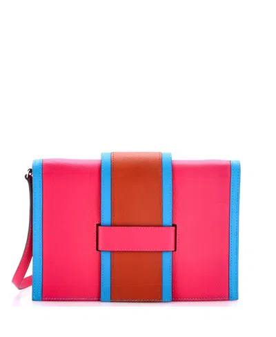 Pre-owned Pre-owned Hermes  Hermes H Passant Clutch Shoulder Bag Evercolor In Pink