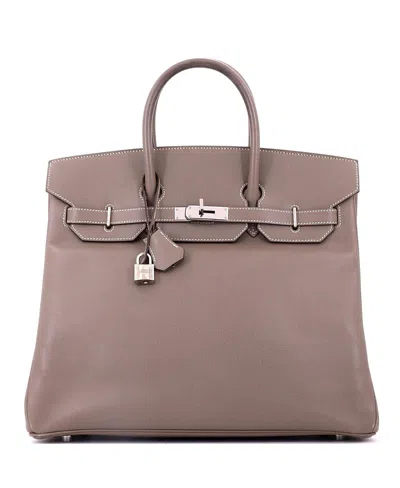 Pre-owned Pre-owned Hermes  Hermes Hac 36 Epsom Leather Top Handle Tote In Etoupe