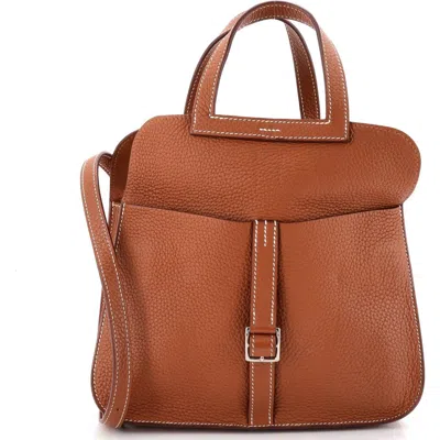 Pre-owned Hermes  Hermes Halzan Bag Clemence 25 In Gold