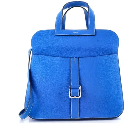 Pre-owned Hermes  Hermes Halzan Bag Clemence 31 In Blue
