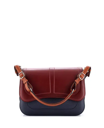 Pre-owned Pre-owned Hermes  Hermes Harnais Shoulder Bag Epsom And Tadelakt In Blue/ Blue/