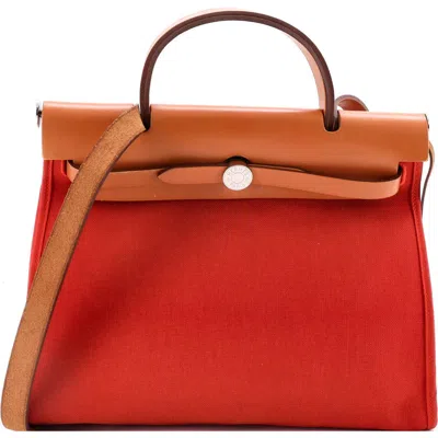Pre-owned Hermes  Hermes Herbag Zip Leather And Toile 31