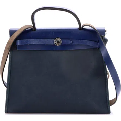 Pre-owned Hermes  Hermes Herbag Zip Leather And Toile 31