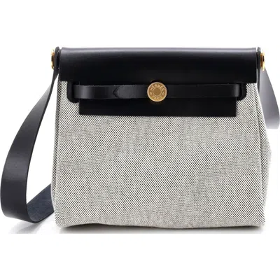 Pre-owned Hermes  Hermes Herbag Zip Toile And Leather 20 In Black