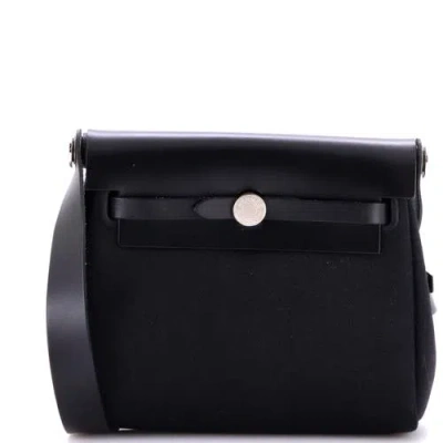 Pre-owned Hermes  Hermes Herbag Zip Toile And Leather 20 In Black