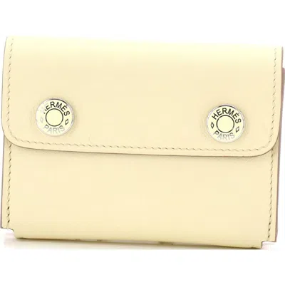 Pre-owned Pre-owned Hermes  Hermes Hermesnap Card Holder Swift In Yellow