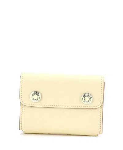Pre-owned Pre-owned Hermes  Hermes Hermesnap Card Holder Swift In Yellow