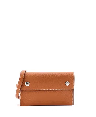 Pre-owned Pre-owned Hermes  Hermes Hermesnap Wallet Bag Epsom In Brown