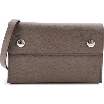 Pre-owned Hermes  Hermes Hermesnap Wallet Bag Epsom In Brown