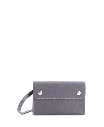 Pre-owned Pre-owned Hermes  Hermes Hermesnap Wallet Bag Epsom In Gray