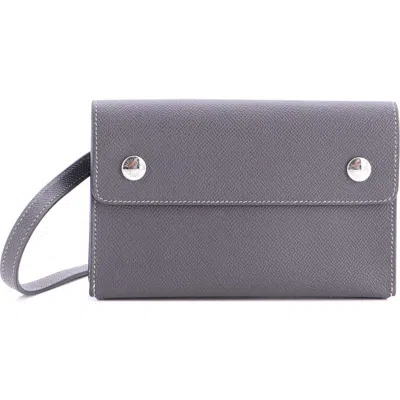 Pre-owned Hermes  Hermes Hermesnap Wallet Bag Epsom In Gray