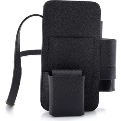 Pre-owned Hermes  Hermes Hermesway Phone Case Crossbody Bag Epsom In Black
