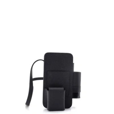 Pre-owned Hermes  Hermes Hermesway Phone Case Crossbody Bag Epsom In Black