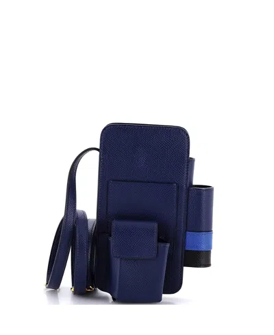 Pre-owned Pre-owned Hermes  Hermes Hermesway Phone Case Crossbody Bag Epsom In Blue