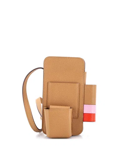 Pre-owned Pre-owned Hermes  Hermes Hermesway Phone Case Crossbody Bag Epsom In Brown