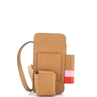 Pre-owned Hermes  Hermes Hermesway Phone Case Crossbody Bag Epsom In Brown