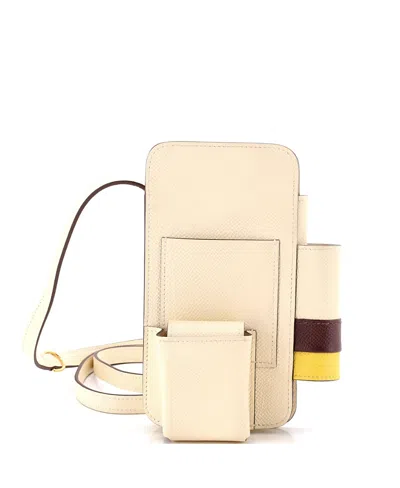 Pre-owned Pre-owned Hermes  Hermes Hermesway Phone Case Crossbody Bag Epsom In Neutral