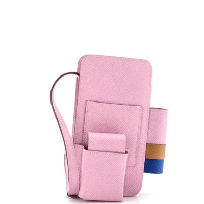Pre-owned Hermes  Hermes Hermesway Phone Case Crossbody Bag Epsom In Pink