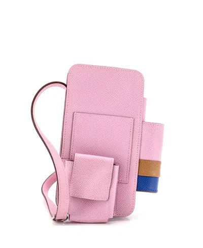 Pre-owned Pre-owned Hermes  Hermes Hermesway Phone Case Crossbody Bag Epsom In Pink
