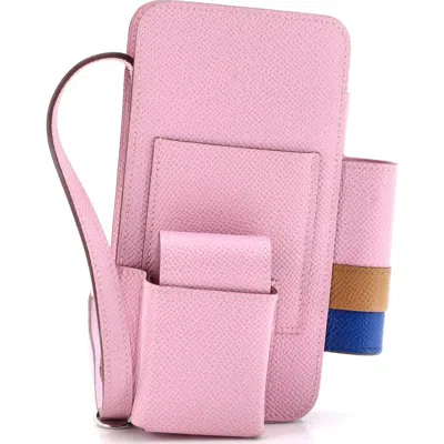 Pre-owned Hermes  Hermes Hermesway Phone Case Crossbody Bag Epsom In Purple