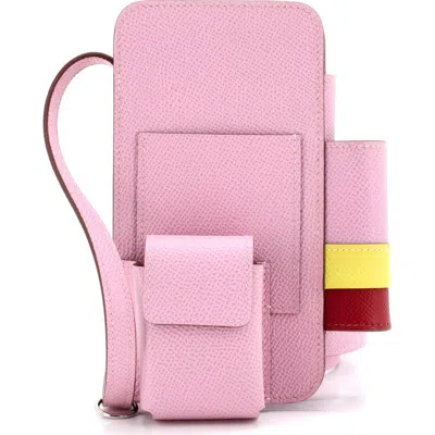 Pre-owned Hermes  Hermes Hermesway Phone Case Crossbody Bag Epsom In Purple